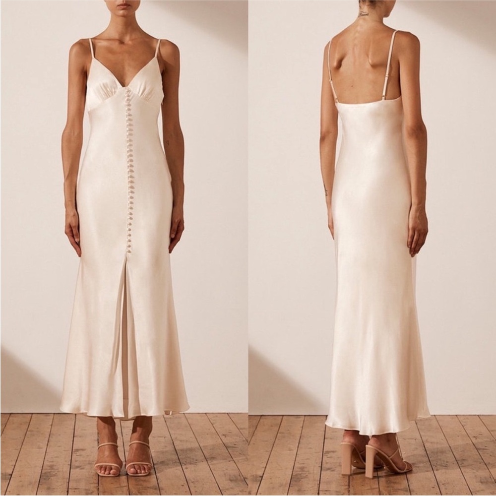 NWT Shona Joy La Lune Bias Cut Slip Dress Cream Ivory White NEW with tags